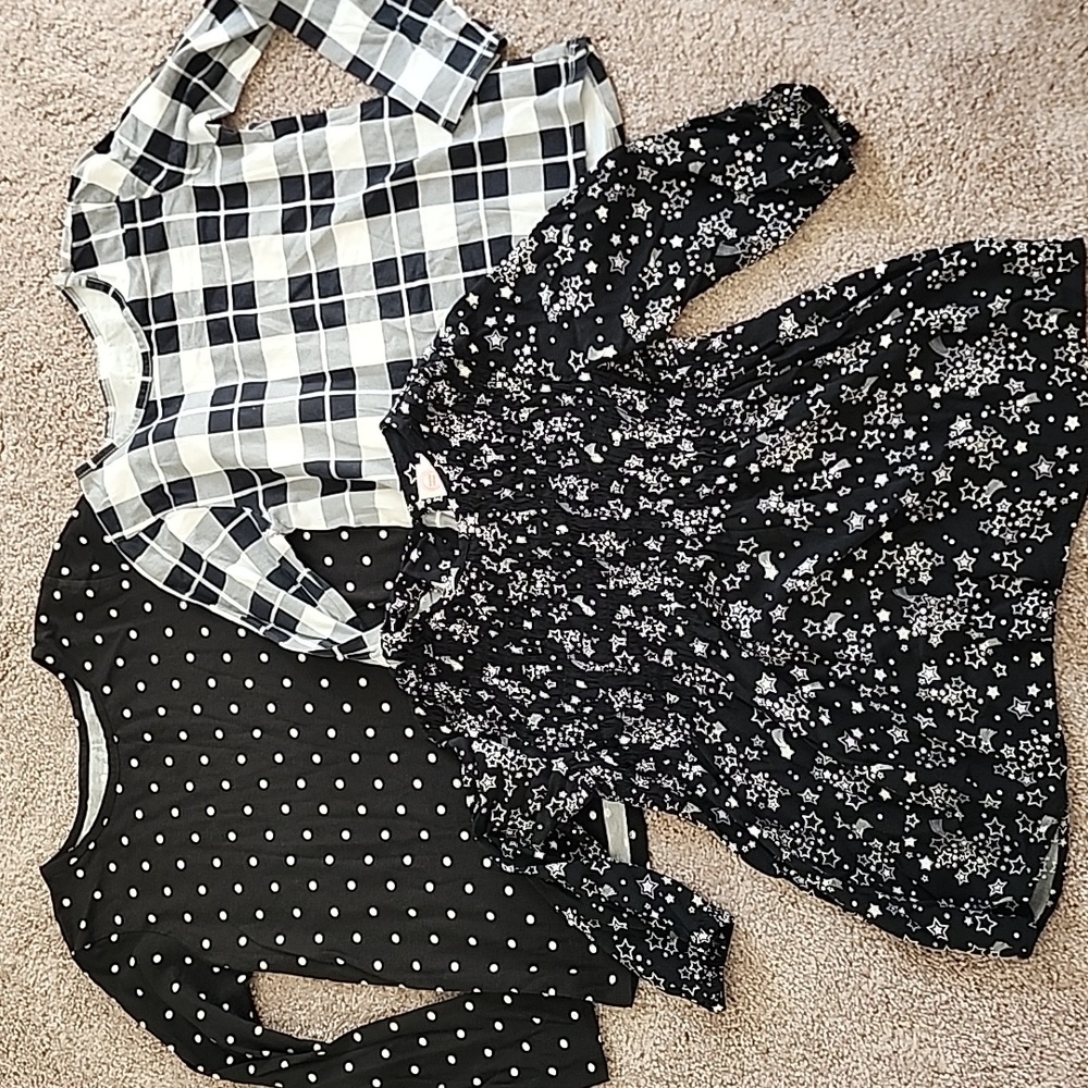 Girl's Black & White Tops